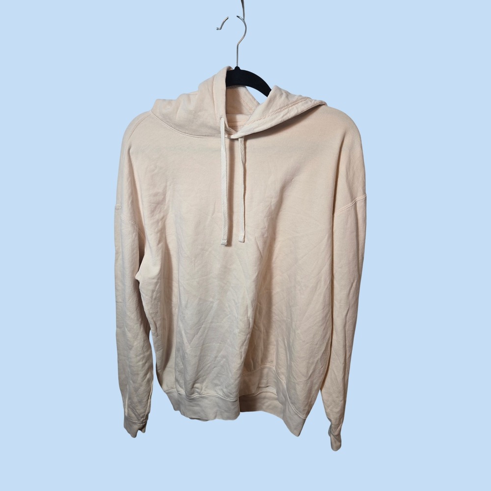 Comfort Colors Mens Lightweight Garment Dye Hoodie Peach Cream Cotton Large NEW